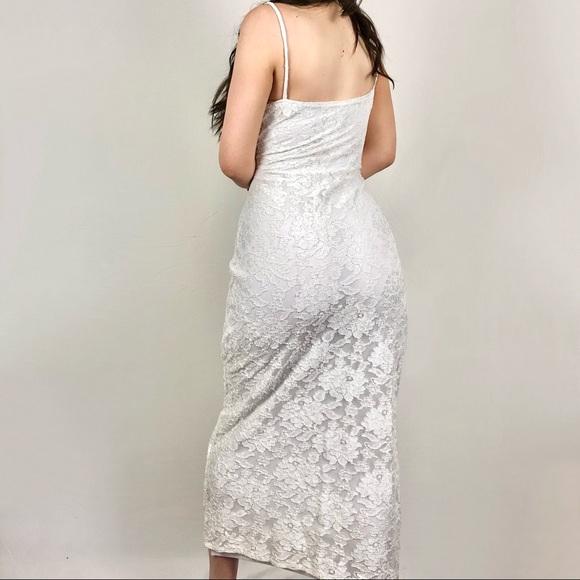SOLD | 90s~early 00s vintage white lace maxi dress - Picture 2 of 4